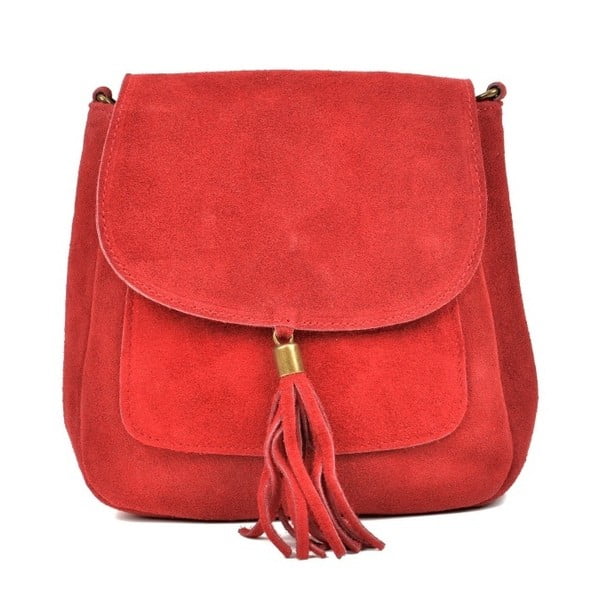 Rdeča usnjena torbica Anna Luchini Ben