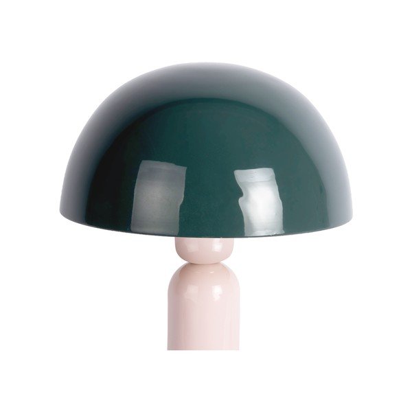 Temno zelena/svetlo rožnata kovinska namizna svetilka (višina 30 cm) Firenze round – Leitmotiv-image-1