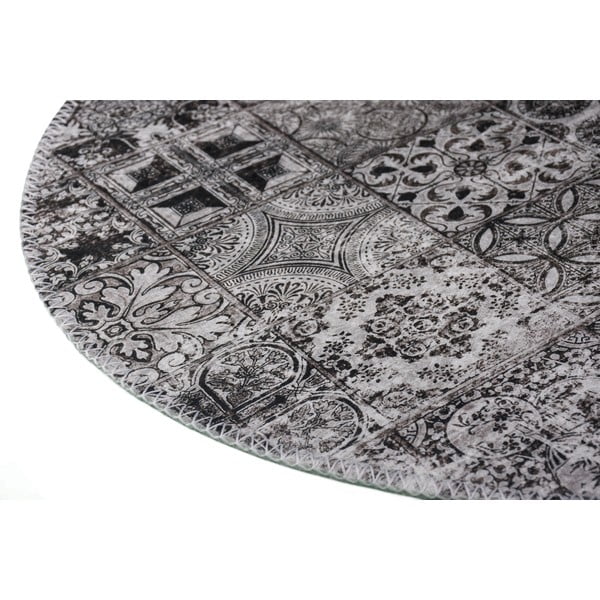 Siva pralna okrogla preproga ø 120 cm – Vitaus-image-2