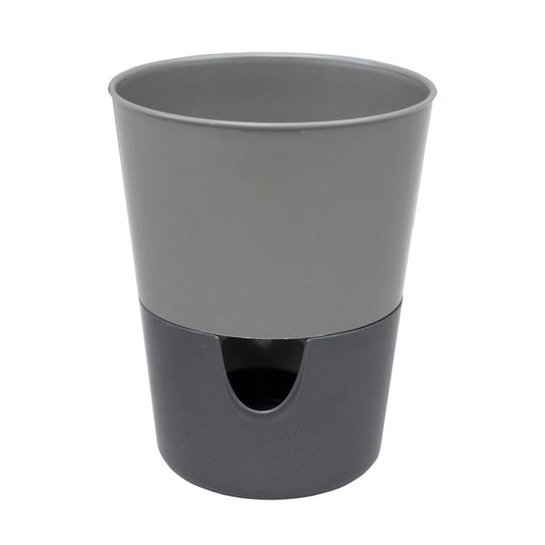 Siv samozalivalni cvetlični lonček Plastia Rosmarin-image-2