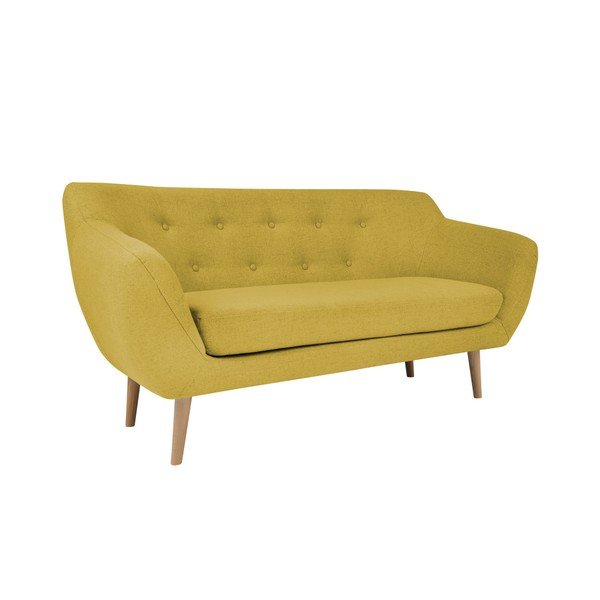 Rumena dvosedežna zofa s svetlimi nogami Mazzini Sofas Sicile-image-3