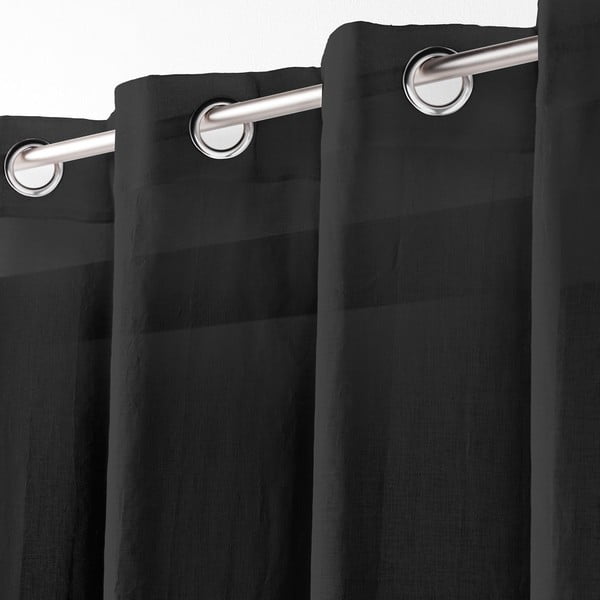 Črna prosojna zavesa 140x280 cm Telma – douceur d'intérieur-image-1