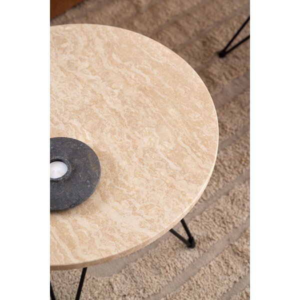 Okrogla stranska mizica z mizno ploščo v marmornem dekorju ø 55 cm Prunus – Actona-image-2