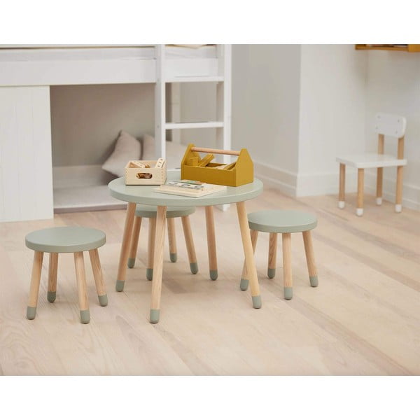 Zelena otroška miza Flexa Dots, ø 60 cm-image-2