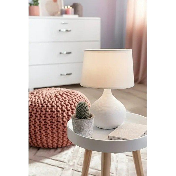 Bela namizna svetilka iz keramike in blaga Reality Martin, višina 29 cm-image-1