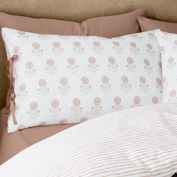 Bela posteljnina za zakonsko posteljo 200x200 cm Woodblock Floral – Pineapple Elephant-image-3