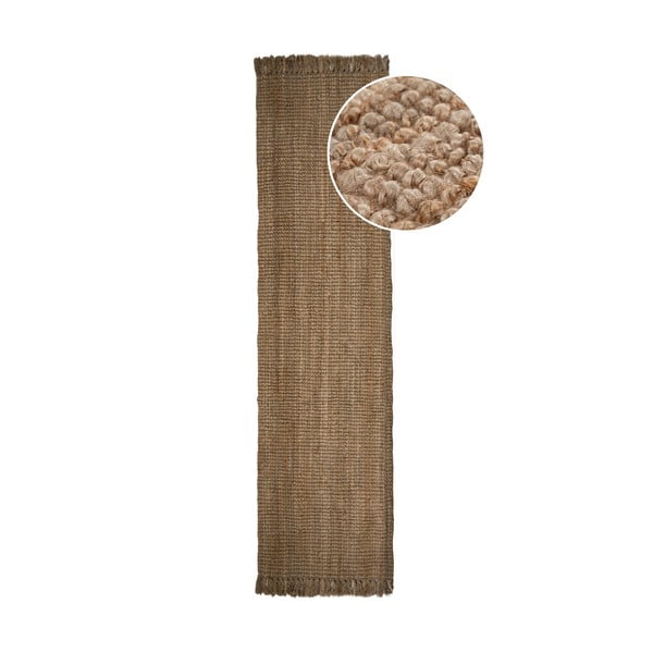 Rjav tekač iz jute Flair Rugs Jute, 60 x 230 cm