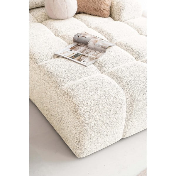 Kremno bela raztegljiva kotna sedežna garnitura s prostorom za shranjevanje (desni kot) Lulu – Miuform-image-3