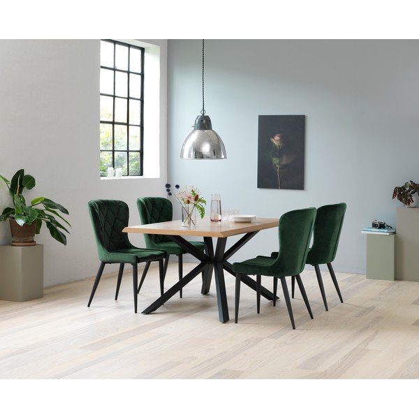 Zelen žameten jedilni stol Granby – Unique Furniture-image-1