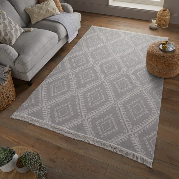 Siva pralna preproga 170x120 cm Deuce Alix - Flair Rugs-image-1