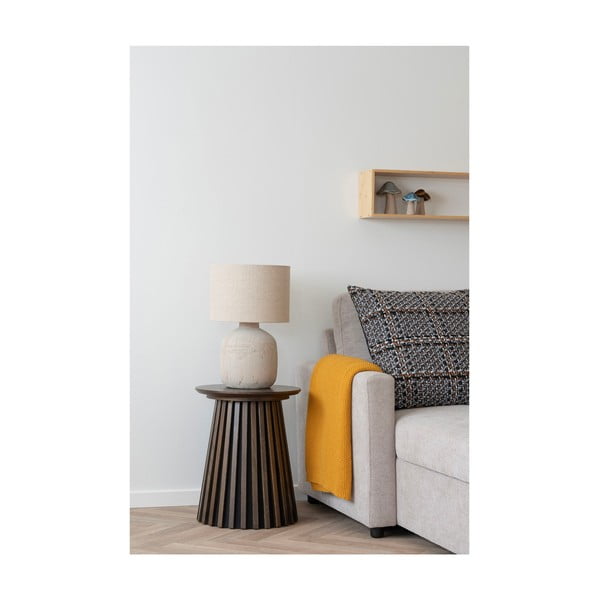 Rumena pletena odeja iz recikliranega bombaža 130x170 cm Santos – House Nordic-image-1