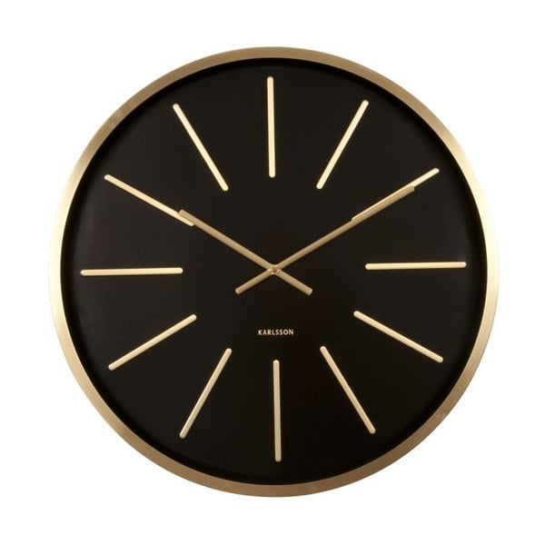 Present Time Maxiemus Brass Black Clock