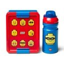 Komplet rdeče-modre posode za prigrizke in steklenice za pitje LEGO® Iconic 