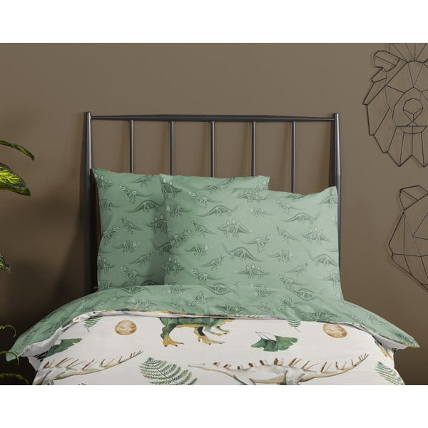 Zelena/bež bombažna otroška posteljnina za otroško posteljico 100x135 cm Gabi – Good Morning-image-2