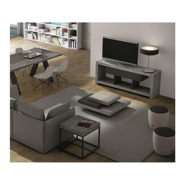 Kavna mizica v betonskem dekorju s črnimi detajli TemaHome Slate-image-2