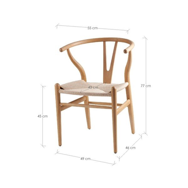 Komplet 2 lesenih jedilnih stolov sømcasa Ada-image-1