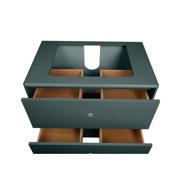 Temno zelena stenska omarica z umivalnikom brez pipe 80x62 cm Color Bath – Tom Tailor-image-2