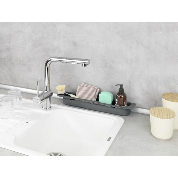 Siv plastičen teleskopski odcejalnik za pomivalno korito 49,5x8,5 cm Fino – Wenko-image-4