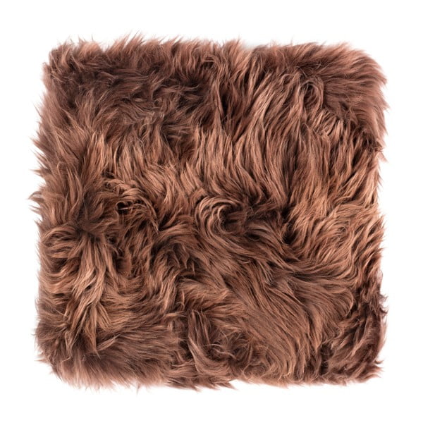 Temno rjava sedežna blazina iz ovčje kože Royal Dream Zealand, 40 x 40 cm