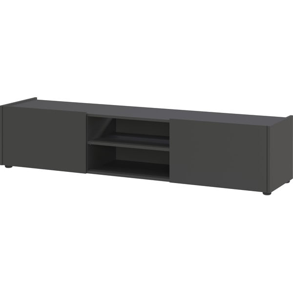 Antracitno siva TV omarica v hrastovem dekorju 164x35 cm Schlangen – Germania-image-2