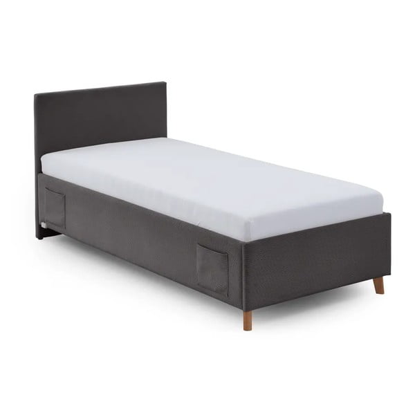 Antracitno siva oblazinjena otroška postelja brez letvenega dna 90x200 cm Cool – Meise Möbel-image-2