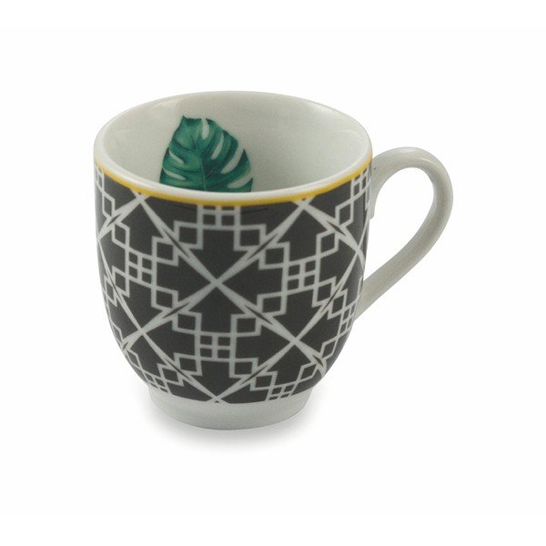 Komplet 6 porcelanskih skodelic in krožnikov VDE Tivoli 1996 Mykonos Urban Jungle, 90 ml-image-4