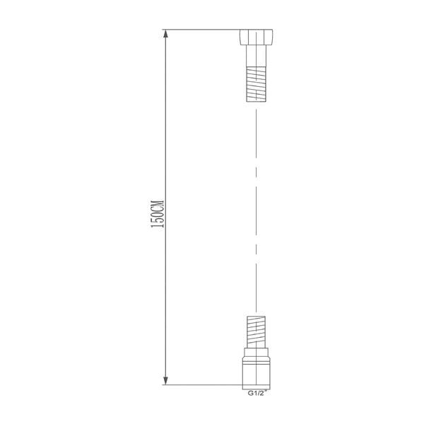 Črna plastična cev za tuš ø 1 cm Softflex – Sapho-image-4