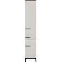 Sivo-bež visoka kopalniška omarica v orehovem dekorju 34x190 cm Yonkers - Germania
