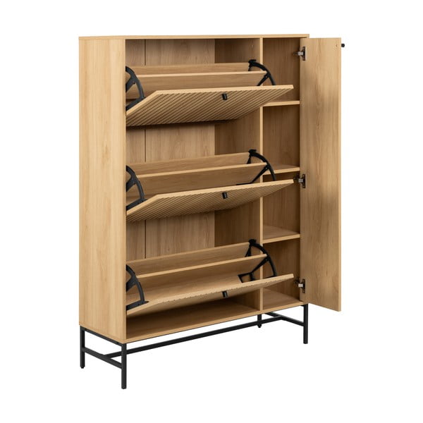 Preklopna omarica za čevlje v hrastovem dekorju v naravni barvi 99x140x35 cm Albany  – Actona-image-3