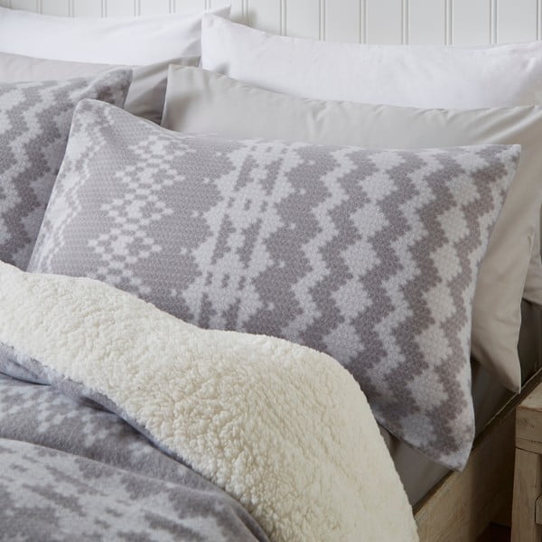 Siva posteljnina iz flisa Catherine Lansfield Alpine Fleece, 200 x 200 cm-image-2