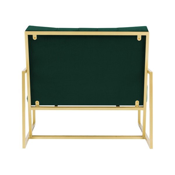 Zeleni fotelj z zlatim vzorcem Mazzini Sofas Bono-image-4