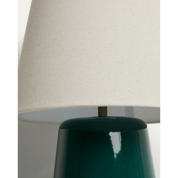 Zelena/slonokoščena keramična namizna svetilka (višina 45,5 cm) Odra – Kave Home-image-3