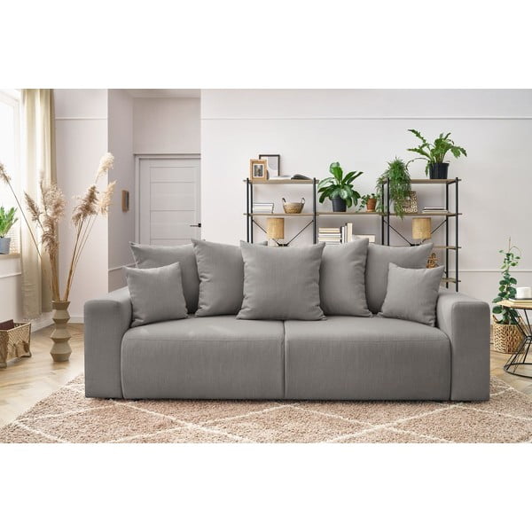 Svetlo siva raztegljiva sedežna garnitura Envy - Bobochic Paris-image-1