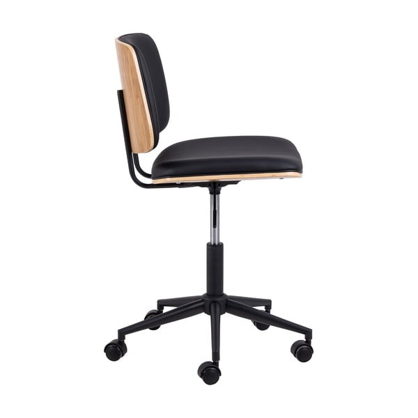 Črn pisarniški stol iz umetnega usnja Owen – Actona-image-3