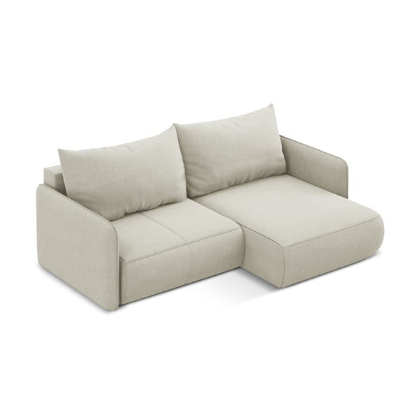 Kremno bela raztegljiva/s prostorom za shranjevanje kotna sedežna garnitura (desni kot) Nanea – Makamii-image-4