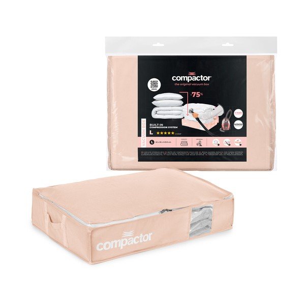 Vakuumska plastična škatla za pod posteljo 65x45x15,5 cm Pink Edition – Compactor-image-4