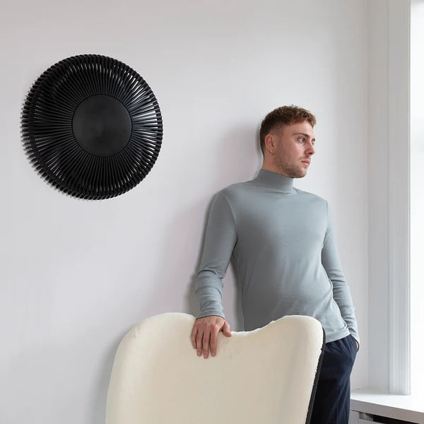 Črna stropna svetilka iz masivnega hrasta ø 35 cm Clava Up – UMAGE-image-1