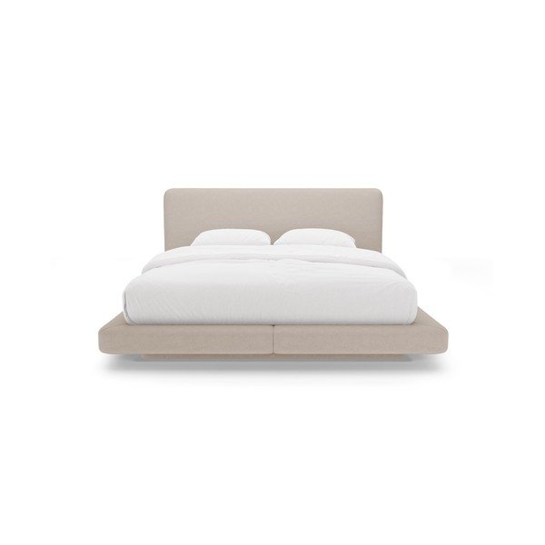 Svetlo rjava oblazinjena zakonska postelja 160x200 cm Linea – Micadoni -image-3