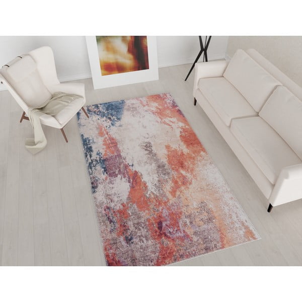 Rdeče-modra pralna preproga 80x50 cm - Vitaus-image-1