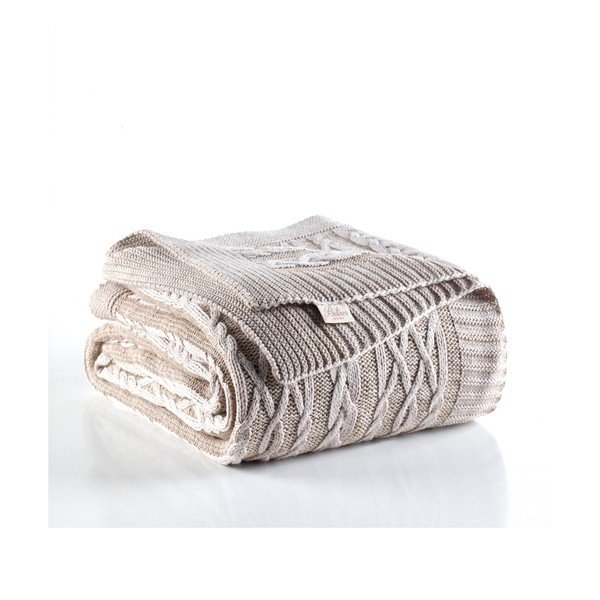 Sivo-bež pregrinjalo Knit, 220 x 240 cm-image-1