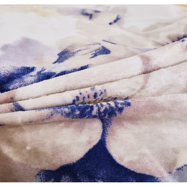 Bela enojna posteljnina iz mikropliša 140x200 cm Blossom – My House-image-2