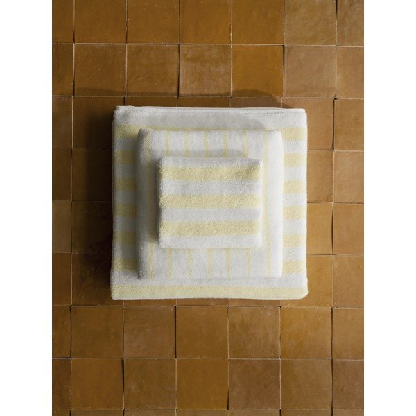 Svetlo rumene/bele frotirne brisače v kompletu 2 ks iz organskega bombaža 30x50 cm Arto – Blomus-image-1