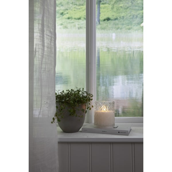 Bela LED sveča iz voska v steklu Star Trading Flamme Romb, višina 12,5 cm-image-3