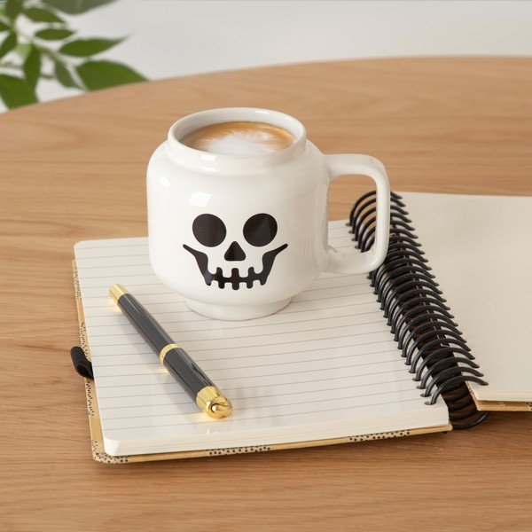 Bela keramična otroška skodelica za latte 255 ml Skeleton – LEGO®-image-1