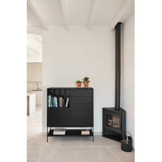 Črna omarica 120x140x45 cm Platt – Teulat