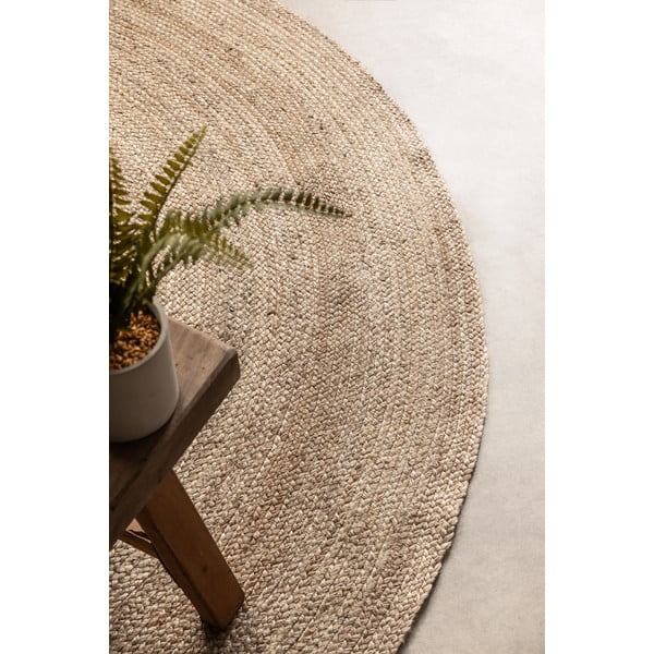 Sivo-bež obojestranska okrogla preproga iz jute ø 100 cm Braided – Hanse Home-image-4