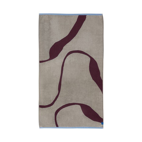 Bordo rdeča in sivo-bež frotirna brisača iz organskega bombaža 70x133 cm Nova Arte  – Mette Ditmer Denmark