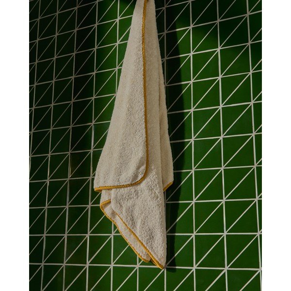 Rumena/bela frotirna bombažna brisača 70x140 cm Sedora – Kave Home-image-1
