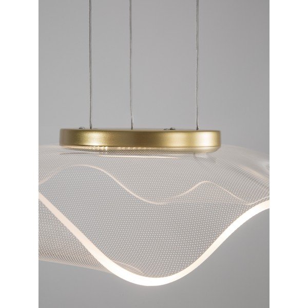 Aluminijasta LED viseča svetilka v zlati barvi s senčilom iz akrilnega stekla Siderno – Nova Luce-image-2
