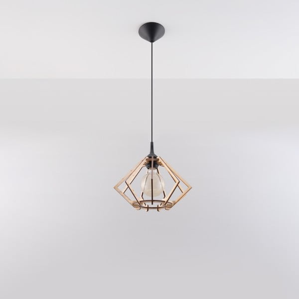Viseča svetilka v naravni barvi z lesenim senčnikom ø 27,5 cm Toranja – Nice Lamps